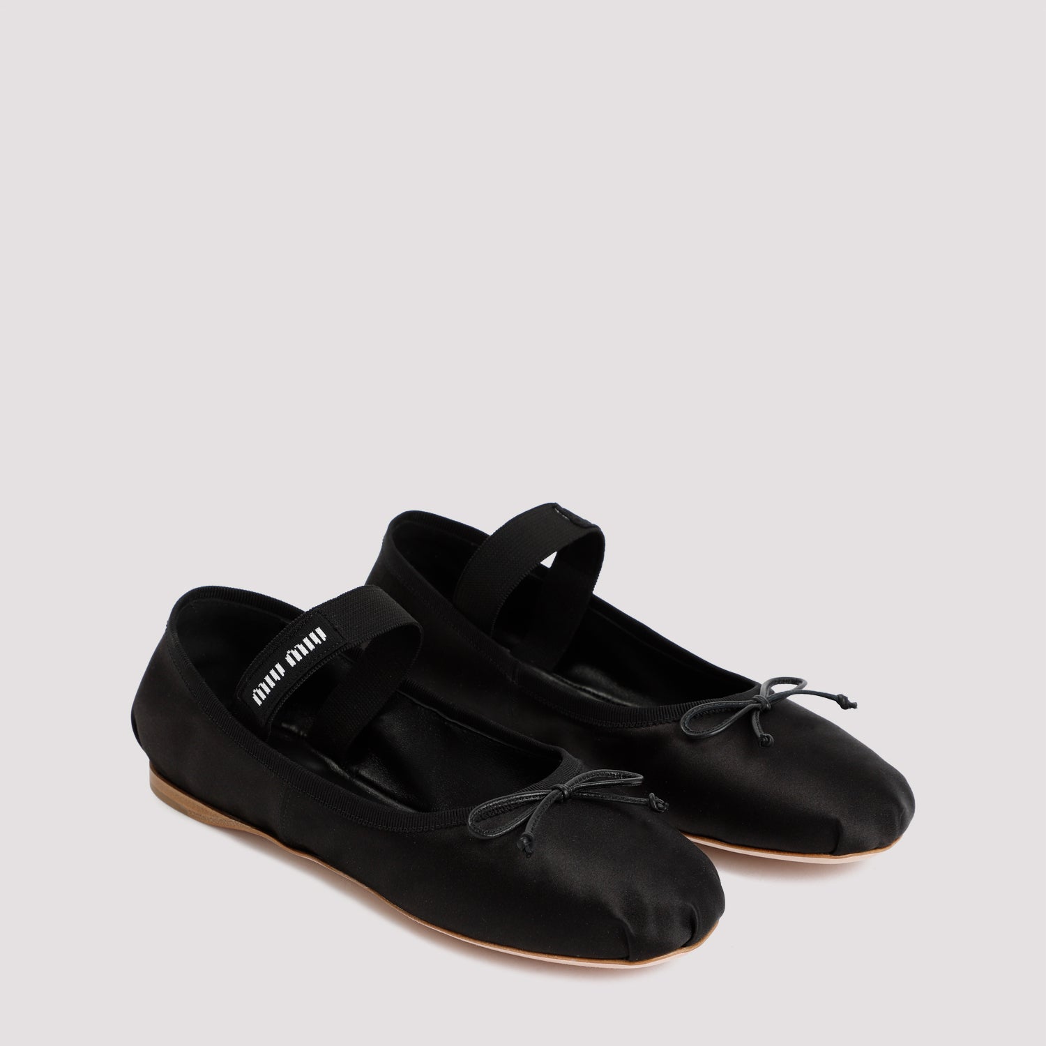Miu Miu Black Satin Ballerinas