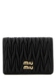 Miu Miu Compact Wallet In Black Quilted Nappa