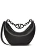 Valentino Garavani Black Leather Hobo Vlogo Moon Handbag
