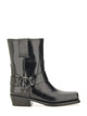 Valentino Garavani Black Leather Biker Rockstud Ankle Boots