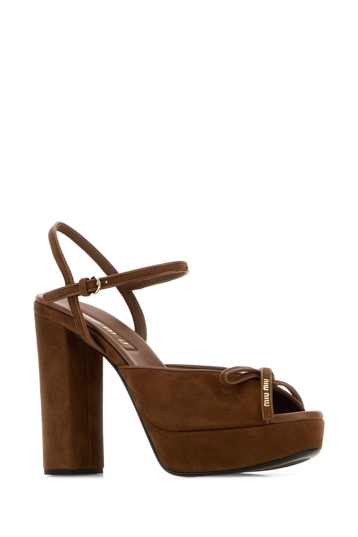 Miu Miu Brown Suede Sandals