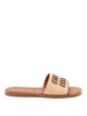 Miu Miu Raffia-Effect Woven Fabric Slides