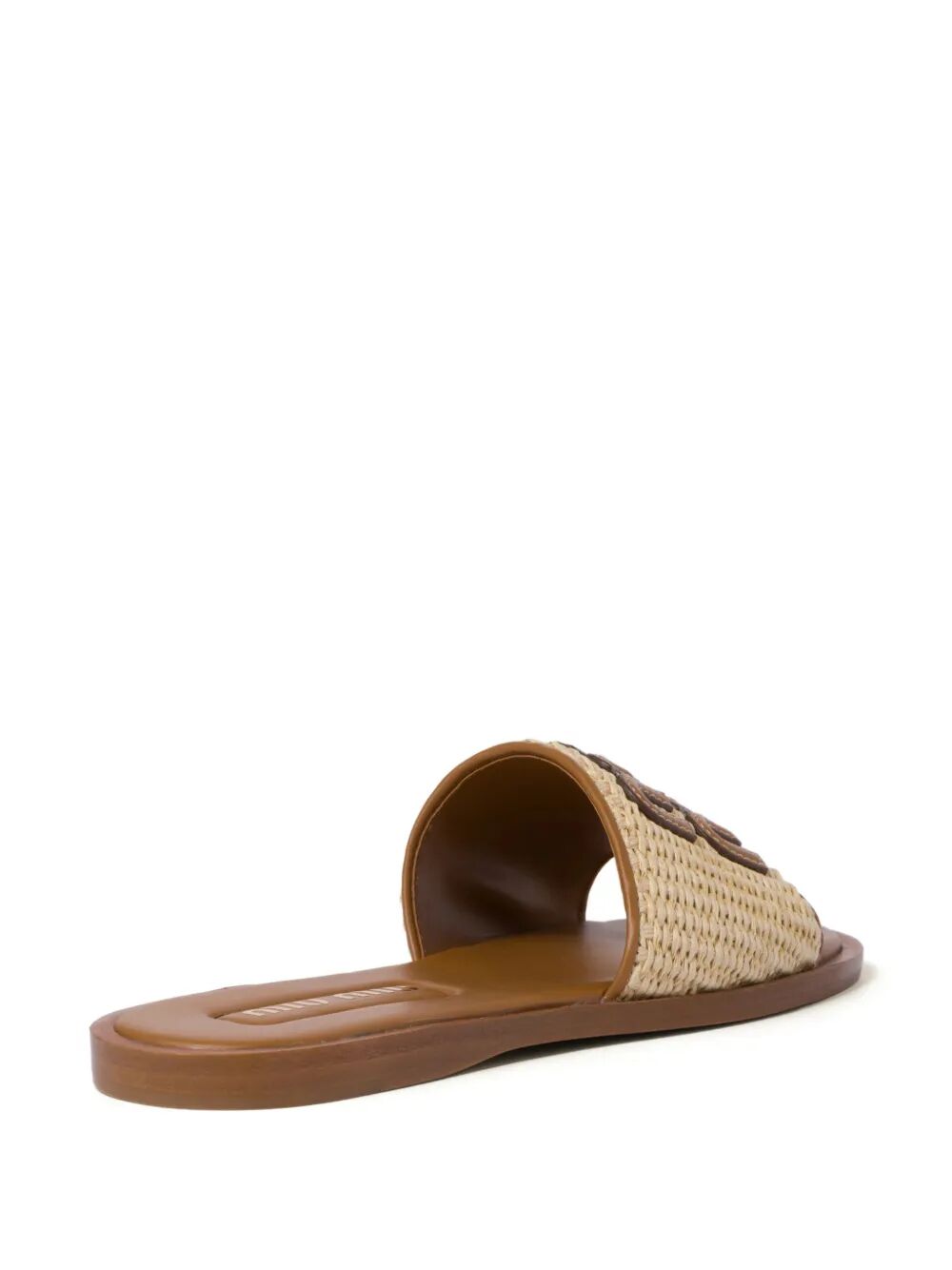 Miu Miu Canvas And Leather Slides