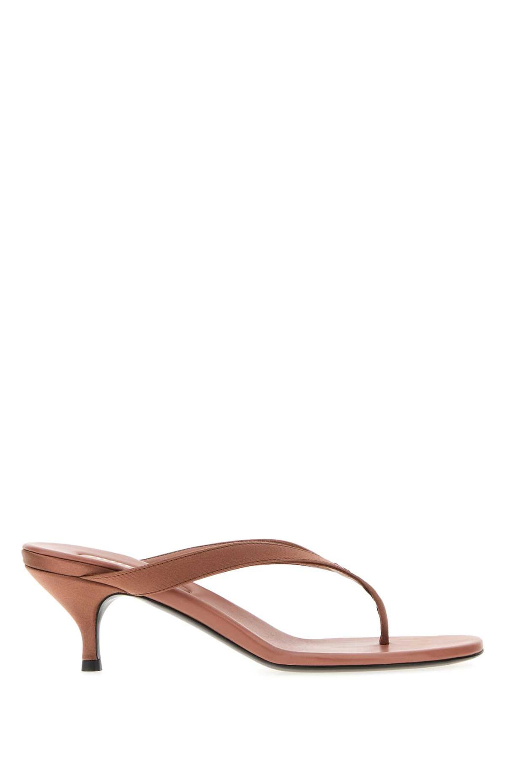 Miu Miu Antiqued Pink Satin Thong Slippers