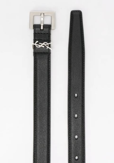 Saint Laurent Black Leather Belt