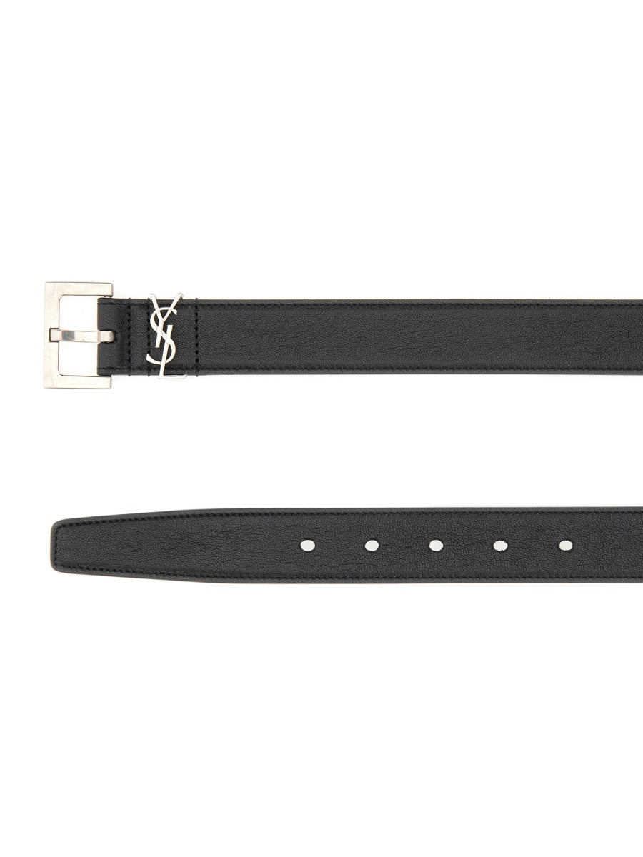 Saint Laurent Cassandre Leather Belt