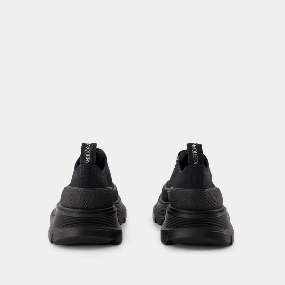 Alexander Mcqueen Black Canvas Tread Slick Sneakers
