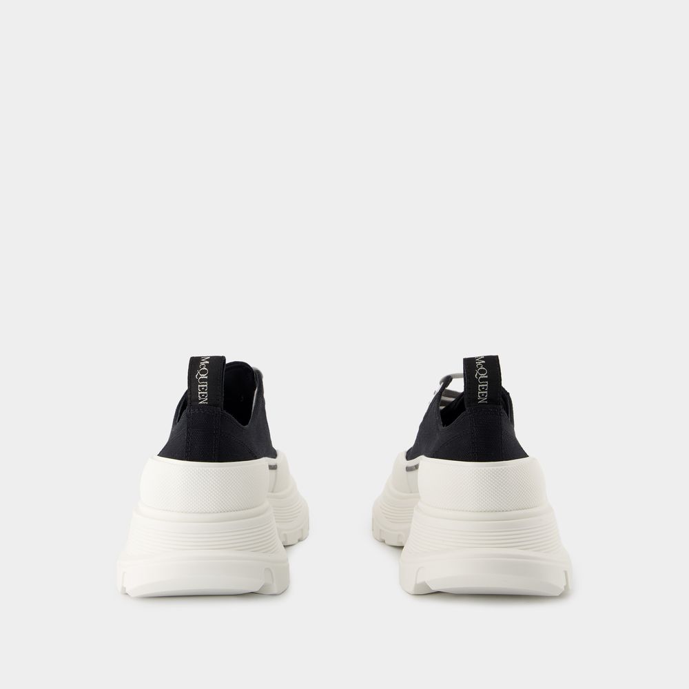 Alexander Mcqueen Black Canvas Tread Slick Sneakers