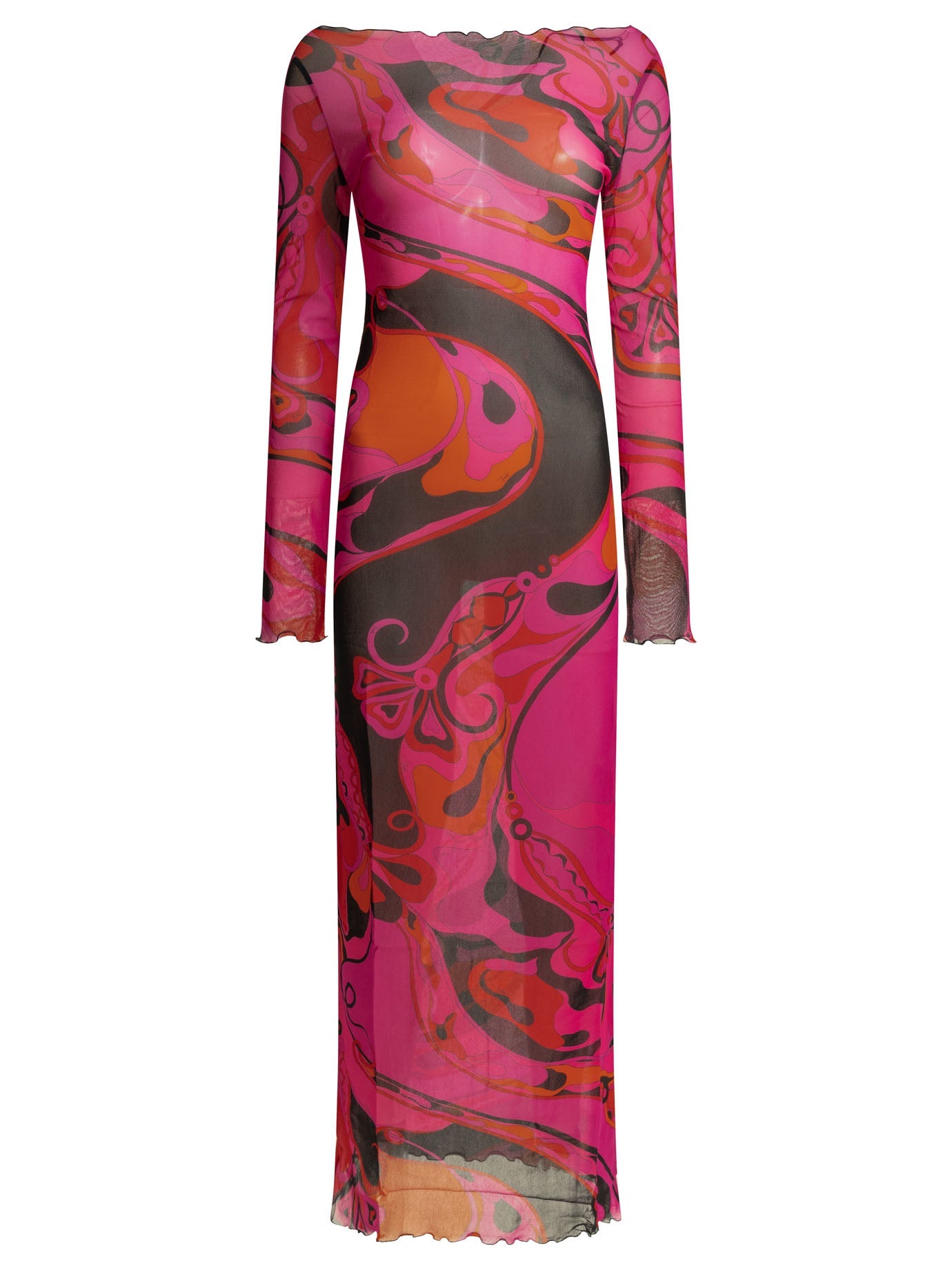 Emilio Pucci Orchidee Fuchsia Polyamide Long Dress