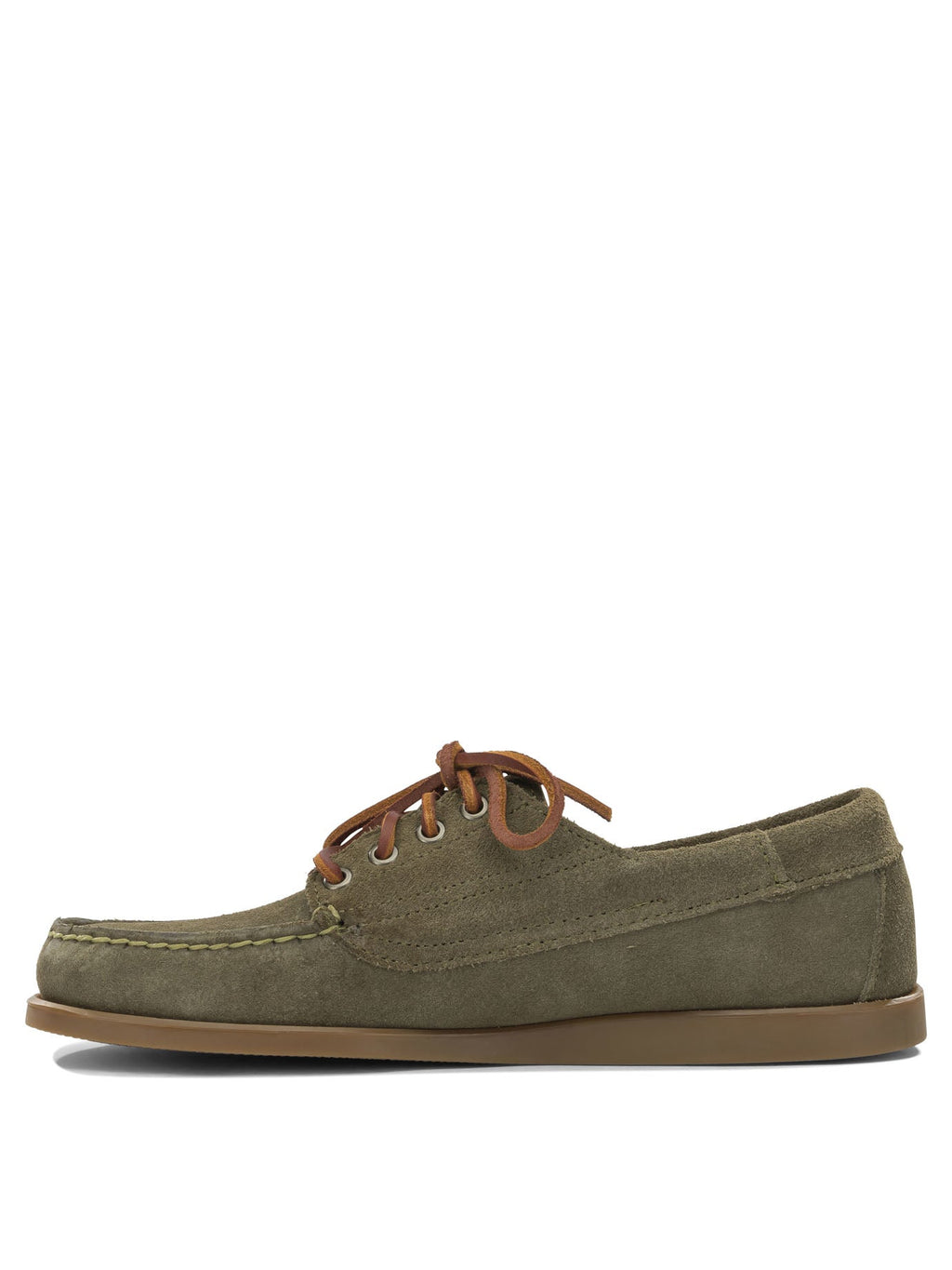 Sebago Askook Green Leather Rubber Lace-Up Loafers