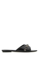 Balenciaga Black Leather Slippers