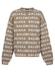 Balenciaga Allover Logo Crewneck Sweater