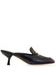 Ferragamo Crocodile-Effect Black Leather Flats