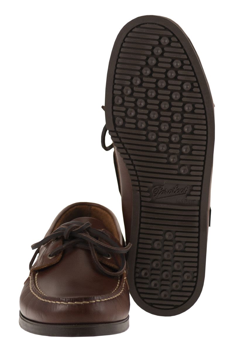 Paraboot Leather Boat Shoes With Laces