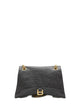 Balenciaga Black Leather Medium Crush Shoulder Bag
