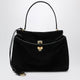 Balenciaga Crafted From Premium Black Suede And Smooth Calfskin, This Iconic Balenciaga Rodeo Medium Handbag Features A Single Top Handle, A Removable Shoulder Strap, Aged-Gold Hardware, A Secure Turn-L