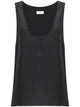 Saint Laurent Henley-Neck Silk Tank Top