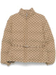 Gucci Belted Jacket In Beige Gg Fabric