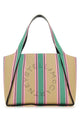 Stella Mccartney Embroidered Raffia Stella Logo Shopping Bag