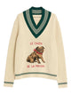 Valentino  Butter-Coloured Sweater With Le Chien De La Maison Embroidery