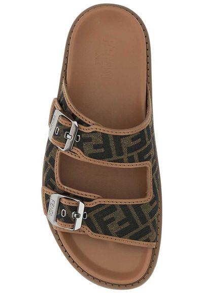 Fendi Embroidered Canvas Fendi Feel Slippers