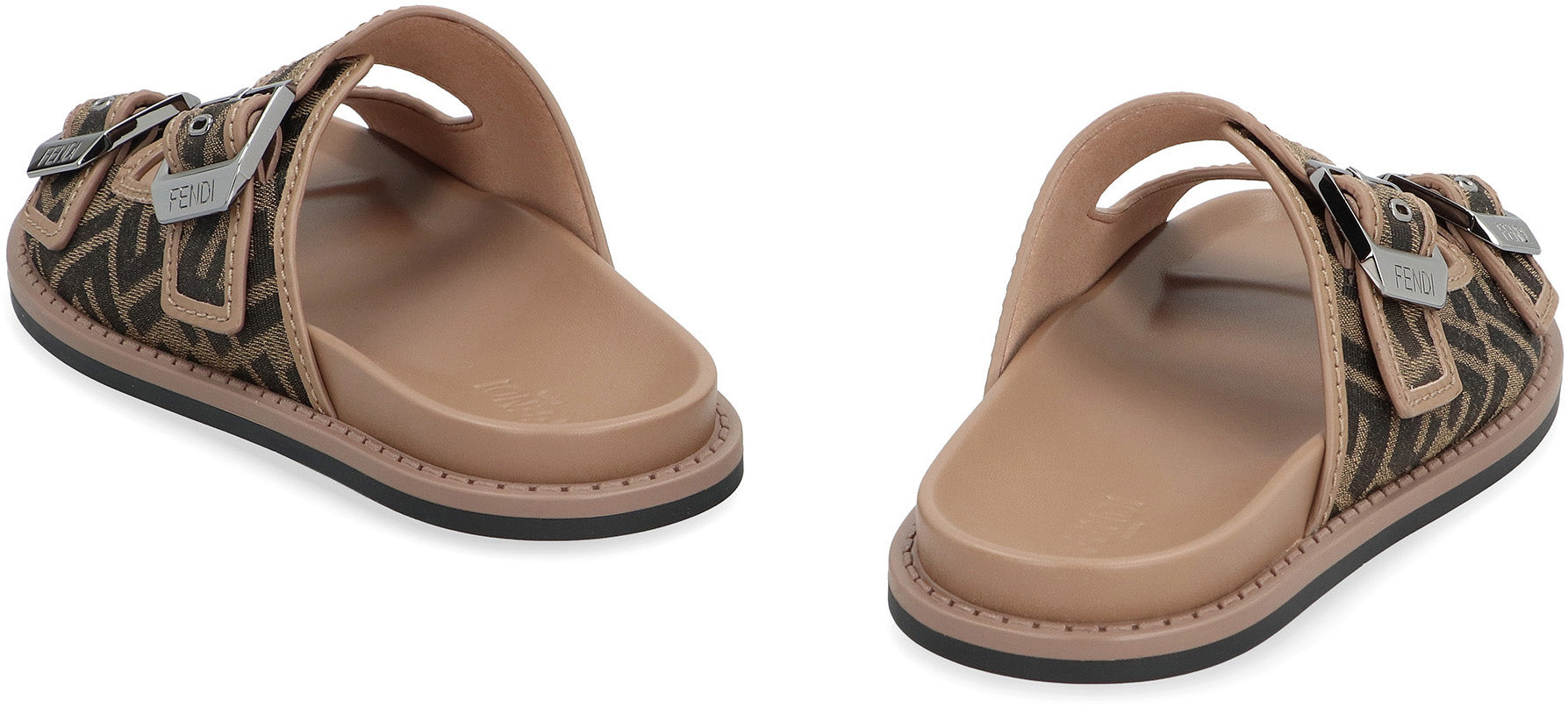Fendi Embroidered Canvas Fendi Feel Slippers