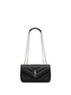 Saint Laurent Black Leather Small Loulou Shoulder Bag