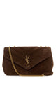 Saint Laurent Brown Suede Medium Loulou Shoulder Bag