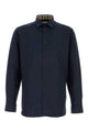 Burberry Blue Cotton Elastane Stretch Shirt