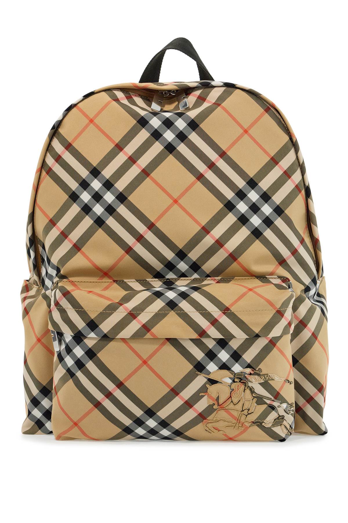 Burberry Embroidered Fabric Check Backpack