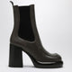 Burberry  Chelsea Wedge Boot In Dark Green Leather