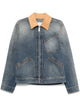 Alexander Mcqueen  Denim Jacket With Suede Collar