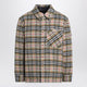 Burberry  Beige Checked Wool Shirt Jacket