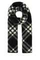 Burberry Mu Tri Bar Check Scarf -  - Wool - Black