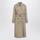 Burberry Waterloo Long Cotton Gabardine Trench Coat In Honey