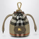 Burberry Horseshoe Bag Charm In Sand Check