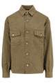 Saint Laurent Army Green Twill Shirt