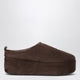 Balenciaga Brown Espresso Alaska Soft Platform Clogs