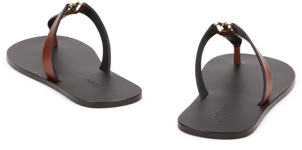 Saint Laurent Burned Brown Leather Party 00 Sandals