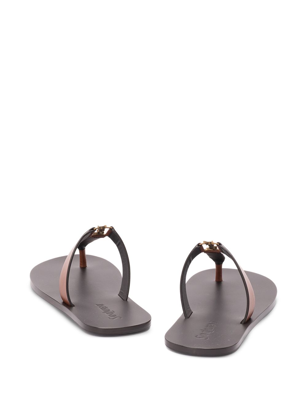 Saint Laurent Burned Brown Leather Party 00 Sandals