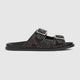Gucci Rhein Gg Denim Black Cotton Slides