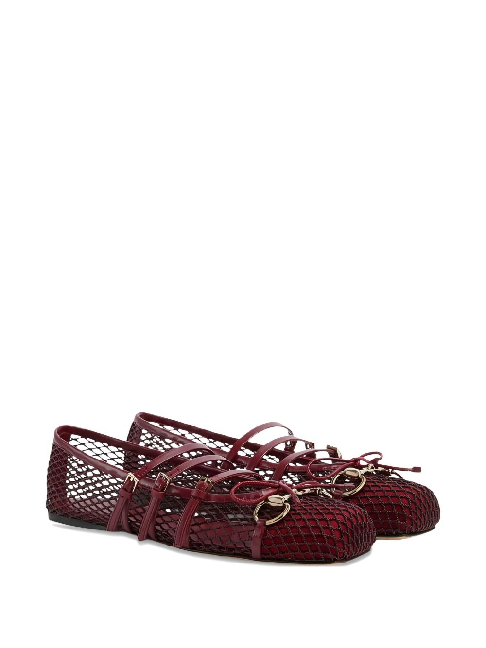 Gucci Burgundy Mesh Ballerinas