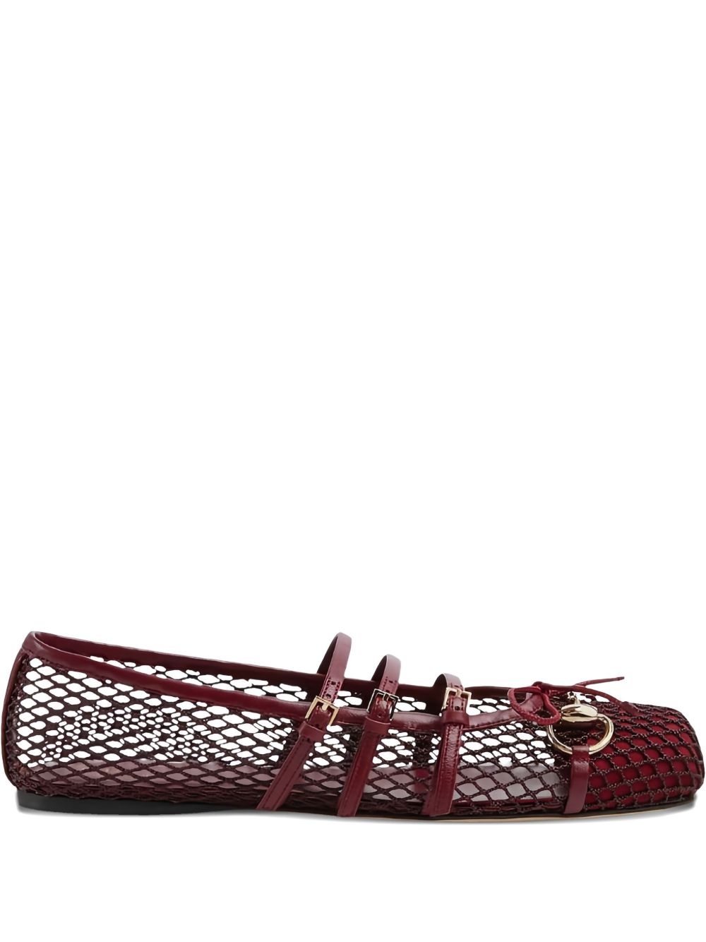 Gucci Burgundy Mesh Ballerinas