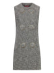 Gucci Melange Grey Wool Blend Mini Dress
