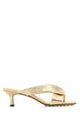 Bottega Veneta Gold Leather Niva Mules