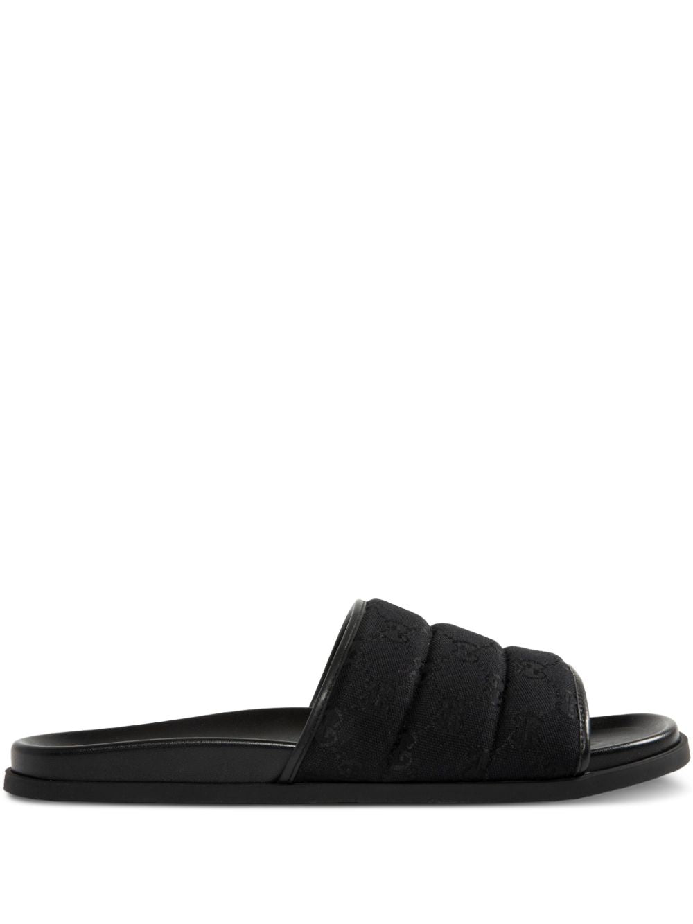 Gucci Black Gg Fabric Slippers