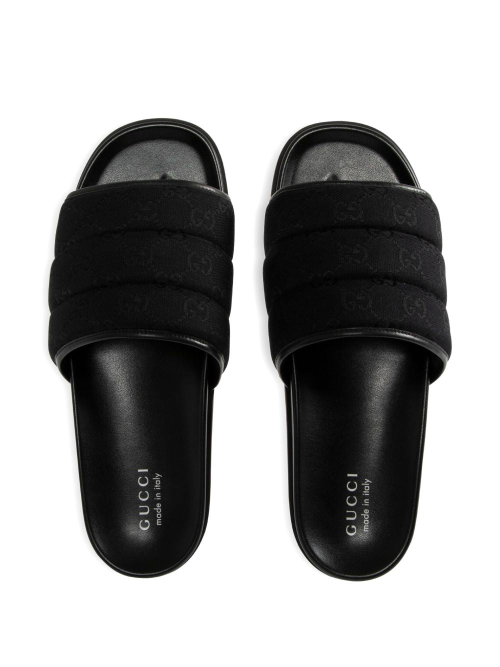 Gucci Black Gg Fabric Slippers