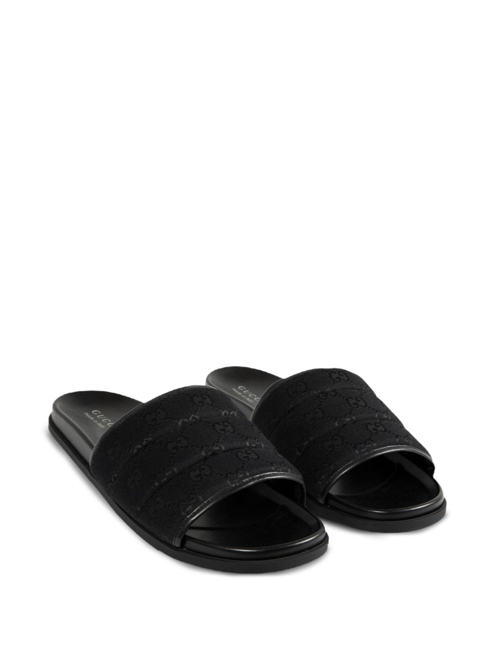 Gucci Black Gg Fabric Slippers