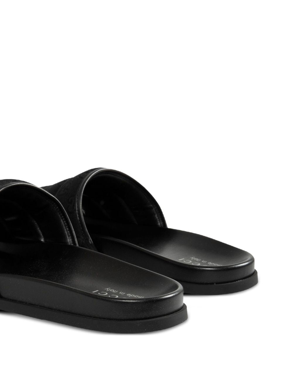 Gucci Black Gg Fabric Slippers