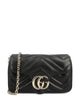 Gucci Black Leather Mini Gg Marmont Shoulder Bag